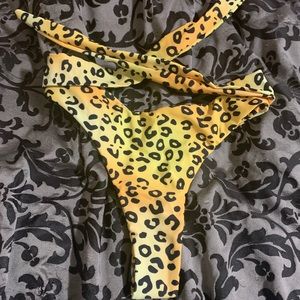 Small high waisted thong bikini bottom